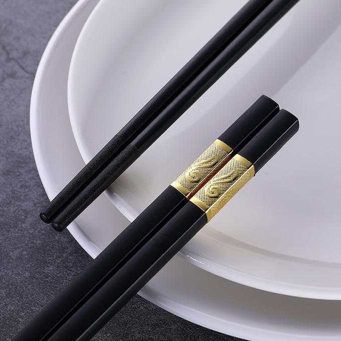 Wiederverwendbare Nudel-Sushi-Hauptessstäbchen der Legierungs-Essstäbchen-24cm lange quadratische chinesische 1
