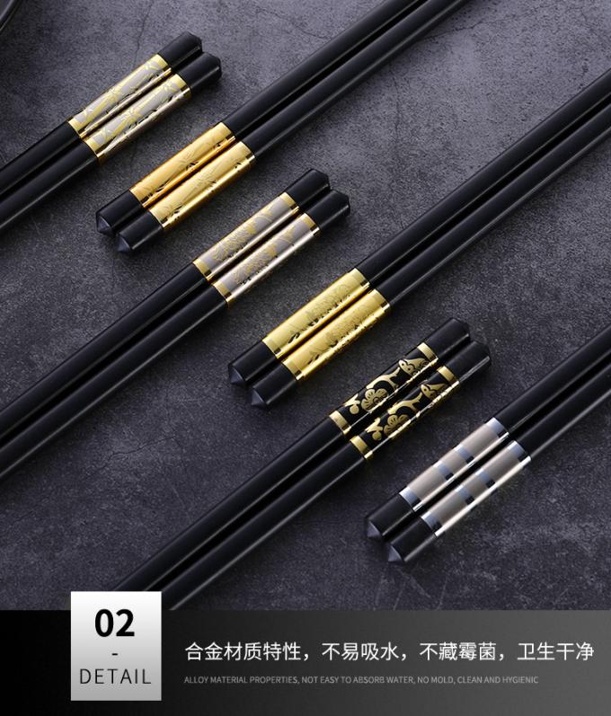 Nicht Gleiter-Spülmaschinen-sichere chinesische Art-Fiberglas-Essstäbchen mit dem goldenen Stempeln 0