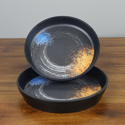 Ein guter Preis. Melamin-runde tiefe Salat-Schüssel mit Griff Matte Deep Melamine Plates Online