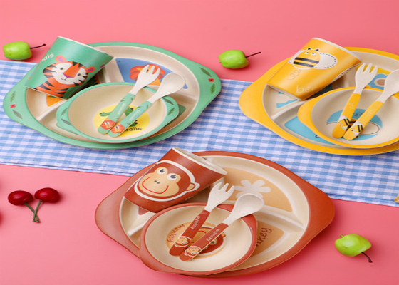 Ein guter Preis. Tierentwurfs-Kindergeschenk-Bambus5 PC-Melamin-Geschirr-Sätze Online