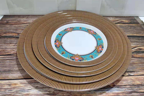 Ein guter Preis. BPA-freies Blaues Blumendesign 12 Stück Teller und Schüsseln Melamine Essensgeschirr Set Camping Tischgeschirr Geschirrspüler Safe Online