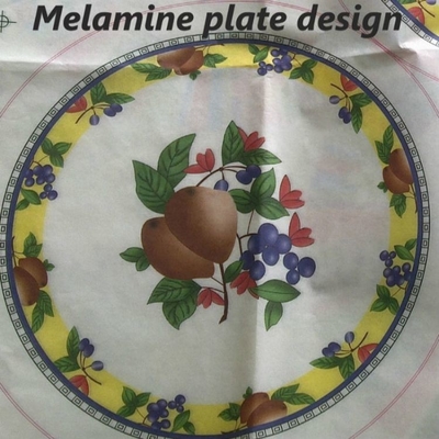 Ein guter Preis. Antimelamin-Abziehbild-Papierdruckgeschirr der locken-Helligkeits-45GSM Online