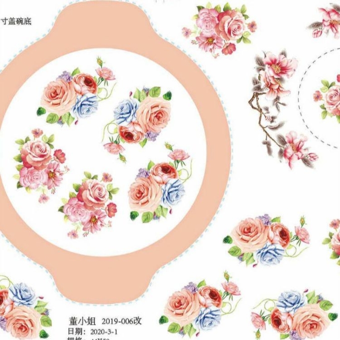 China Keramikbecher Wasserübertragung Druck Dekalpapier für Melaminplatten 1